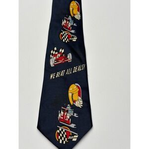 Marco Polo Italian Style Mens Navy Blue Racing F1 Car We Beat‎ All Deals Necktie